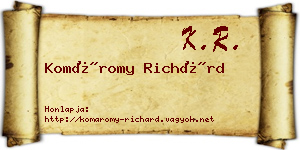 Komáromy Richárd névjegykártya