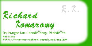 richard komaromy business card